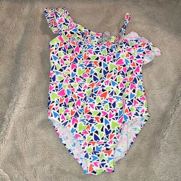🎉4 for $20 OshKosh Ruffled Shoulder One Piece Swim, Girls 5 - Picture 1 of 4